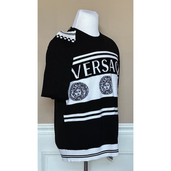 NWT Versace Medusa Logo Wool Knit Sweater Black 40 US (50 Eu) Italy A86467 - Picture 6 of 14